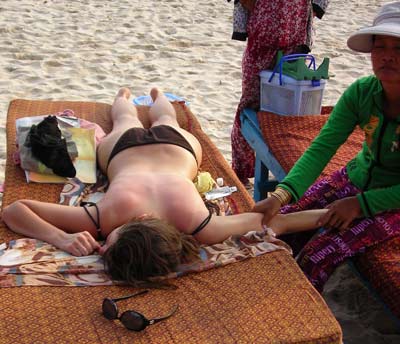 Massage in Sihanoukville, Cambodia.