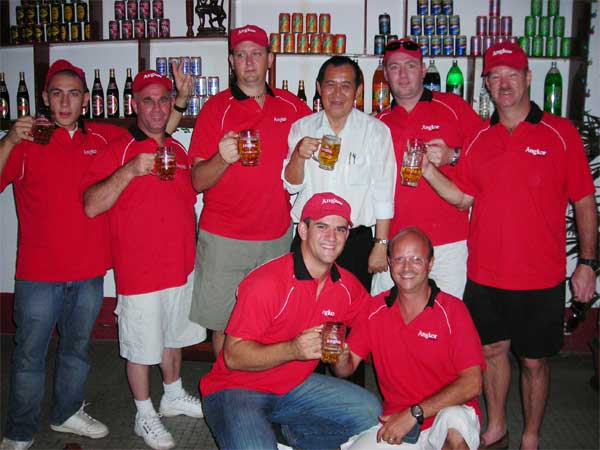 u.s.s. essex crew at the Angkor / Carlsberg brewery in SihanoukVille, Cambodia.