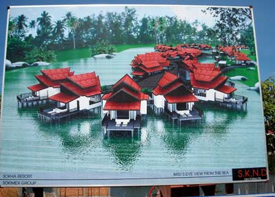 bungalows on the lake at sokha hotel, sihanoukville, cambodia