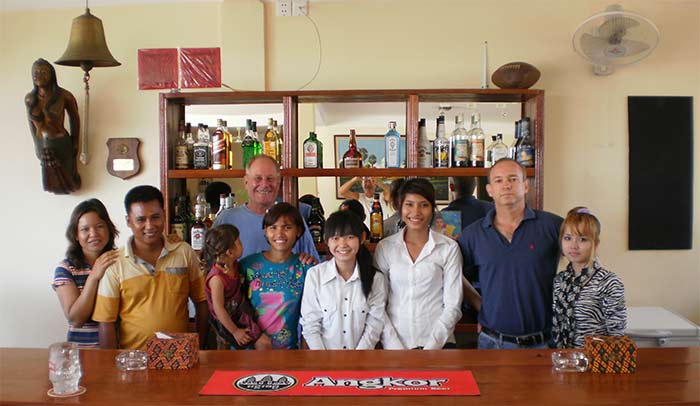 staff of the aqua resort hotel in sihanoukville, cambodia