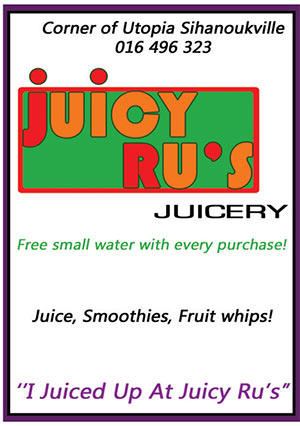 juicy ru's juicery in sihanoukville cambodia at utopia plaza