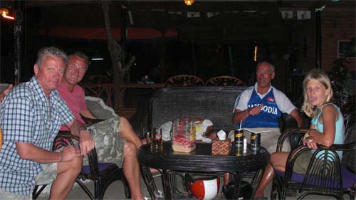 Purple Beach Bar in Sihanoukville, Cambodia.