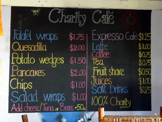 Charity Cafe in Sihanoukville, Cambodia.