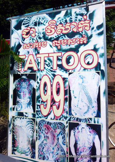 Tattoo 99 in Sihanoukville, Cambodia.