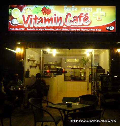 Vitamin Cafe in Sihanoukville, Cambodia.