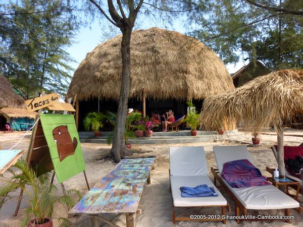 Dam It All Beach Bar in Sihanoukville, Cambodia.