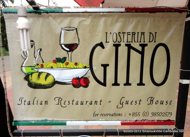 L'Osteria Di Gino Italian Restaurant in Sihanoukville, Cambodia.