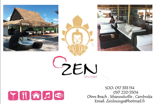 Zen Lounge Beach Bar in Sihanoukville, Cambodia.  Otres Beach.