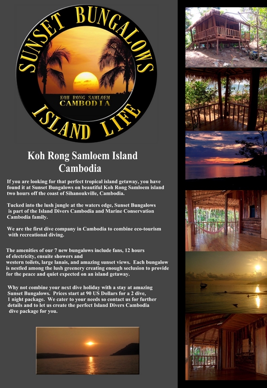 Sunset Bungalows on Koh Rong Samloem Island in Sihanoukville, Cambodia.
