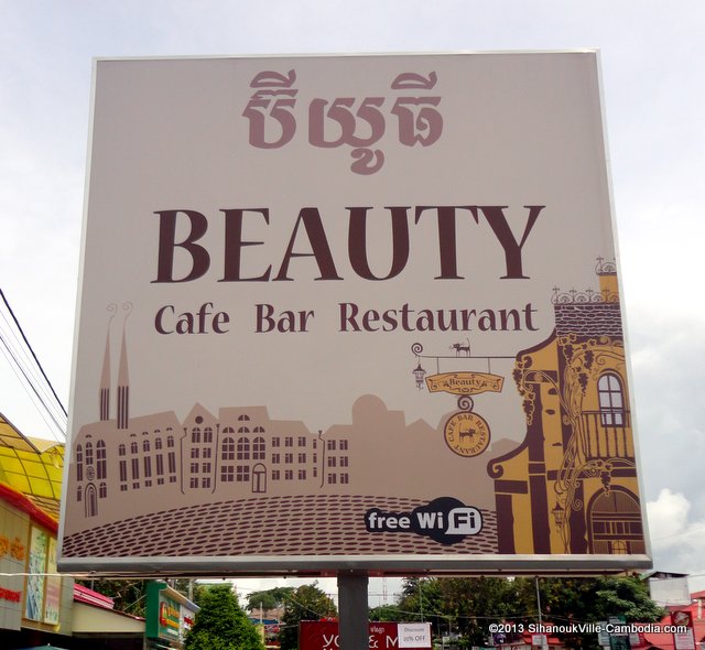 Beauty Cafe, Restaurant & Bar in Sihanoukville, Cambodia.