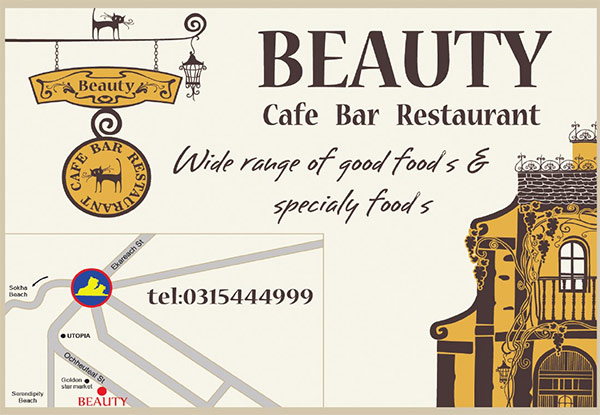 Beauty Cafe, Restaurant & Bar in Sihanoukville, Cambodia.