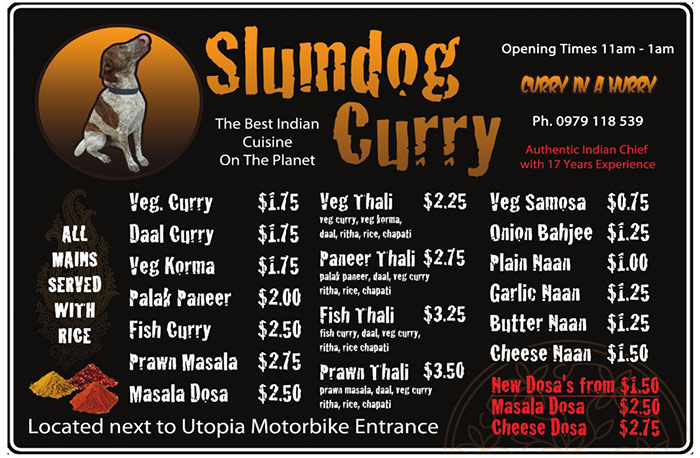 Slumdog Curry Restaurant in Sihanoukville, Cambodia.