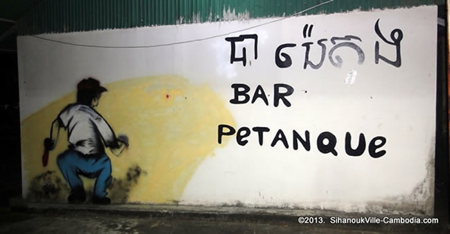 Bar Petanque Boulodrome in SihanoukVille, Cambodia.
