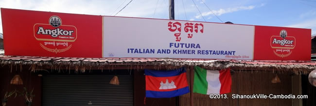 Futura Italian and Khmer Restaurant in SihanoukVille, Cambodia.