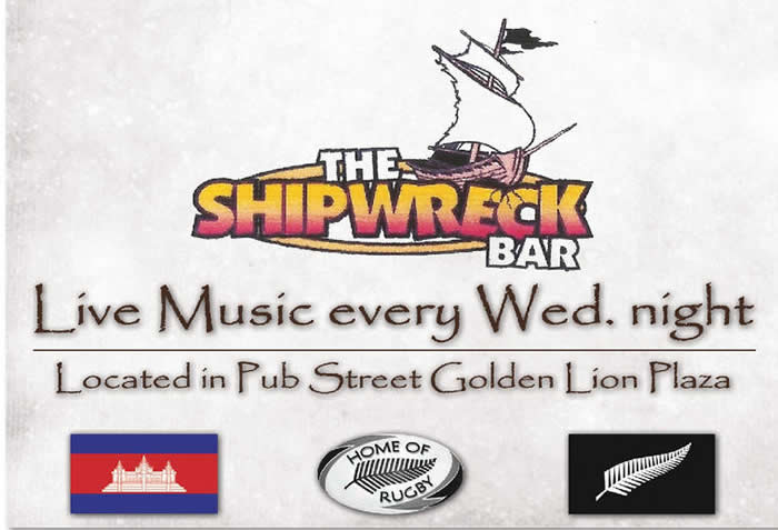 The Shipwreck Bar in Sihanoukville, Cambodia.  Golden Lions Plaza.