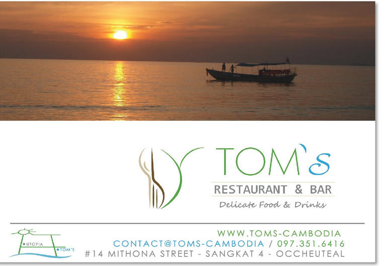 Tom's Restaurant & Bar in SihanoukVille, Cambodia.