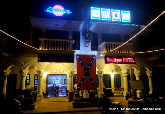 Oceania Hotel and Garage Bar in SihanoukVille, Cambodia.