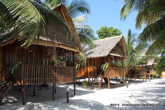 Happy Bungalows on Koh Rong Island in SihanoukVille, Cambodia.