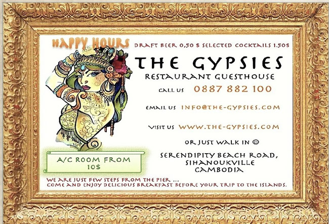 The Gypsies Guesthouse & Restaurant in SihanoukVille, Cambodia.