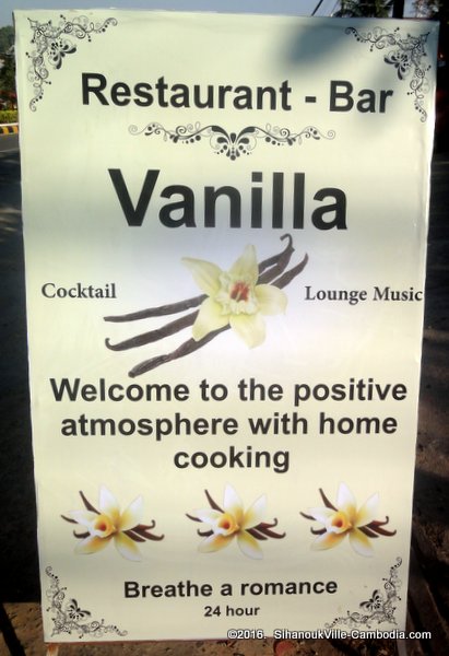 Vanilla Restaurant in SihanoukVille, Cambodia.