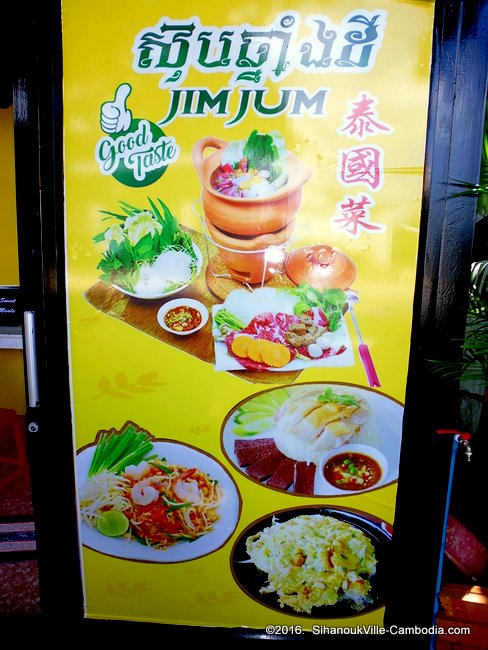 Jim Jum Thai Restaurant in SihanoukVille, Cambodia.
