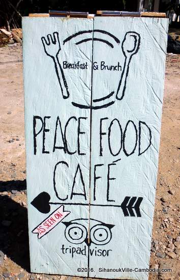 Peace Food Cafe in SihanoukVille, Cambodia.