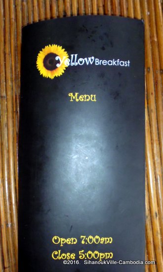 Yellow Breakfast Restaurant in SihanoukVille, Cambodia.