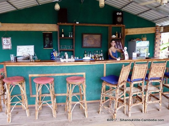 Bower Bar and Resort and Eno Cafe at Otres Beach.  SihanoukVille, Cambodia.