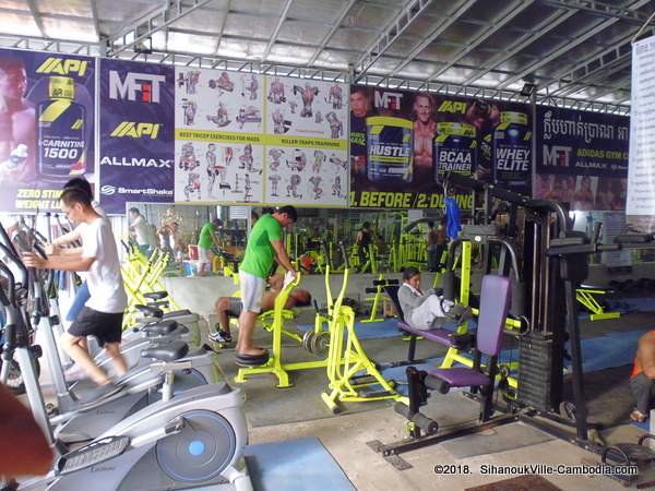 Adidas Gym and Coffee and KTV Karaoke in Sihanoukville, Cambodia.