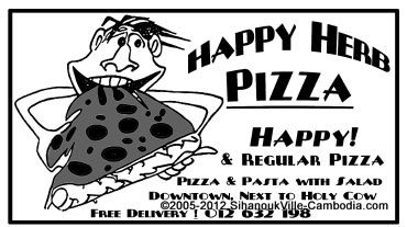 happy herb pizza, eat pizza, be happy