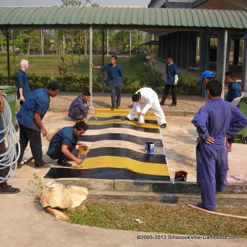 Students helping to maintain the school