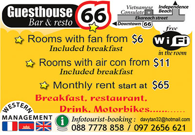 Guesthouse 66 in Sihanoukville, Cambodia.
