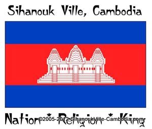 cambodian flag, sihanoukville, cambodia