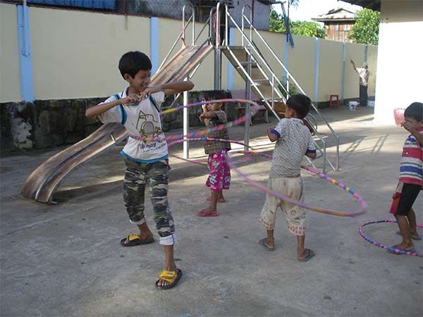 hula hoops at the goodwill school