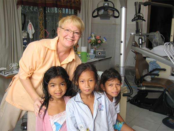 kids going to dr. karen the dentist in sihanoukville, cambodia