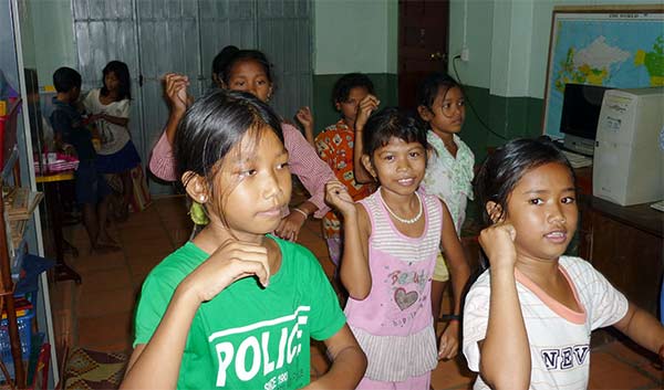 dance instruction at the goodwill school in sihanoukville, cambodia