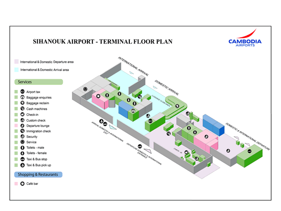 sihanoukville airport terminal floor plan